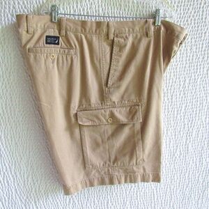 Nautica Cargo Shorts Men’s 44 Khaki Relaxed Fit Clipper Beige Tan Deep Pocket